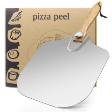 14" High Quality Piza Pan Pizza Accessories Aluminum Pizza Peel With Foldable Wood